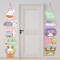 Easter Rainbow Party-Decorations Front-Porch Door Hanger-Decor - 2pcs Spring Bunny Egg Happy Easter Paper Signs Banners, Home Office Classroom Baby Shower Hanging Garland Supplies Burgleda